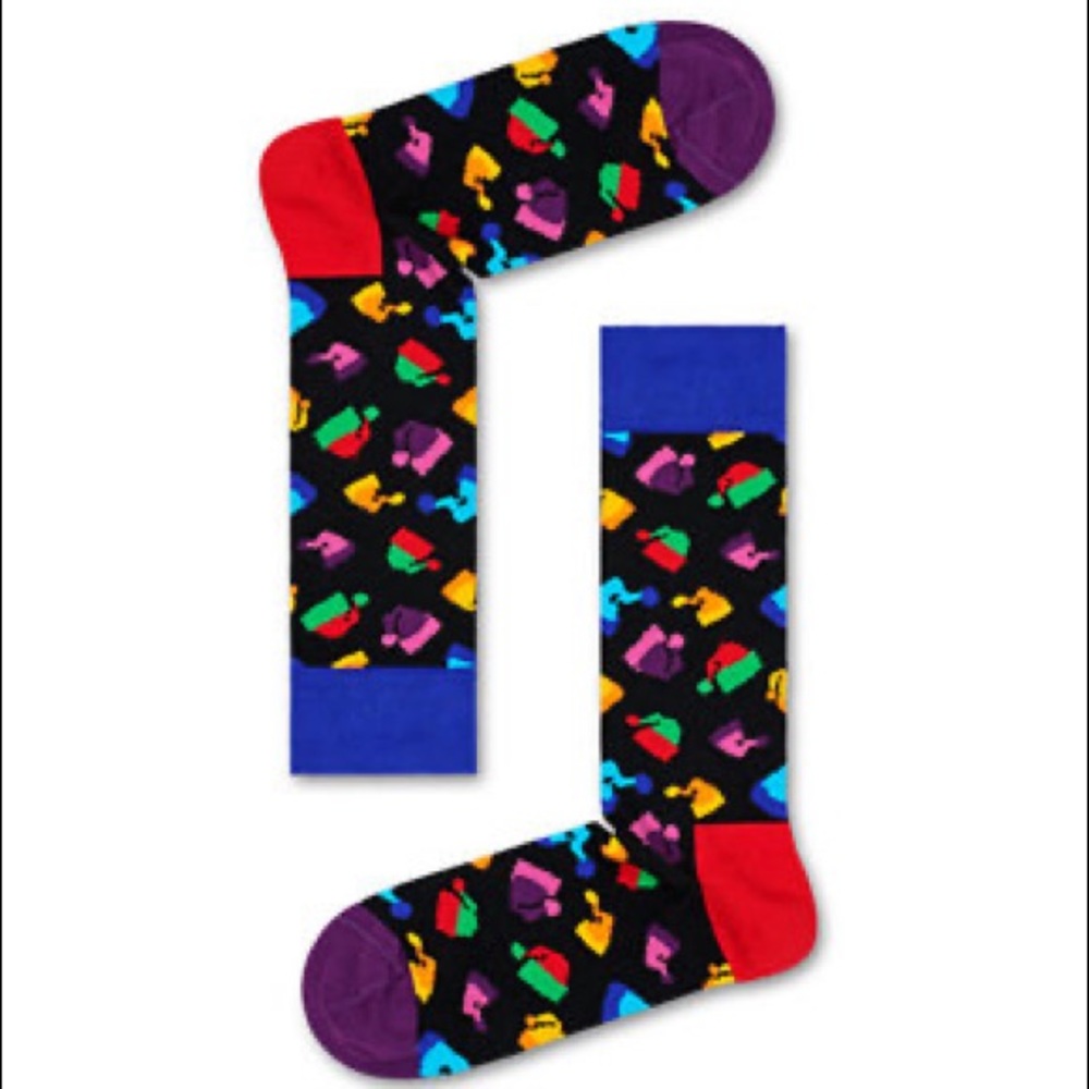HAPPY SOCKS ELF CHRISTMAS HATS PRINT COTTON SOCKS
MULTI COLOR OS NWT